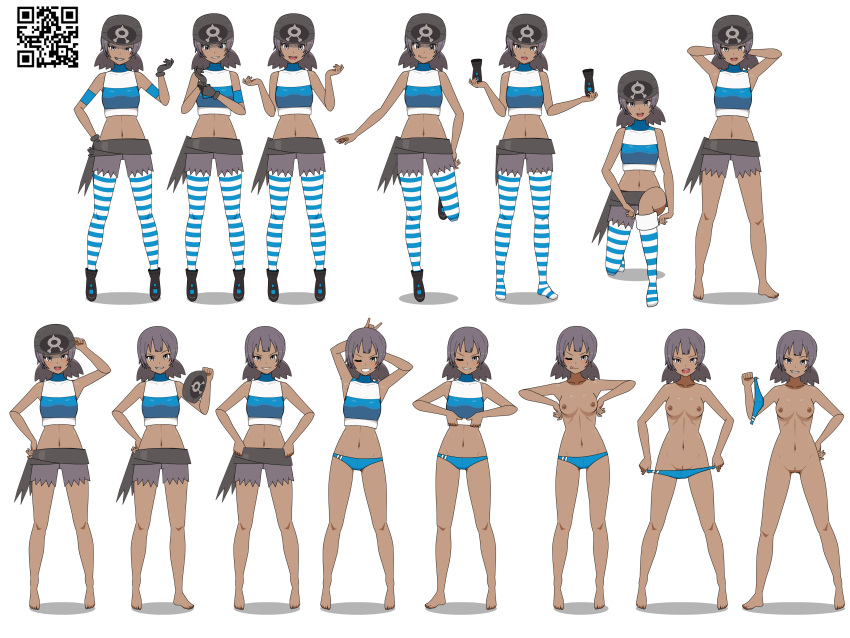 1girls 2d aqua_grunt bandana breasts clothing completely_nude completely_nude_female crop_top dark_skin female female_only full_body kisekae looking_at_viewer naked nude open_mouth pokemon pussy qr_code short_hair solo solo_female spnati spread_legs sprite_sheet strip_poker_night_at_the_inventory stripped_socks stripping team_aqua team_aqua_grunt team_aqua_grunt_(female) team_aqua_grunt_(pokemon_oras) transparent_background undressing villain villainess