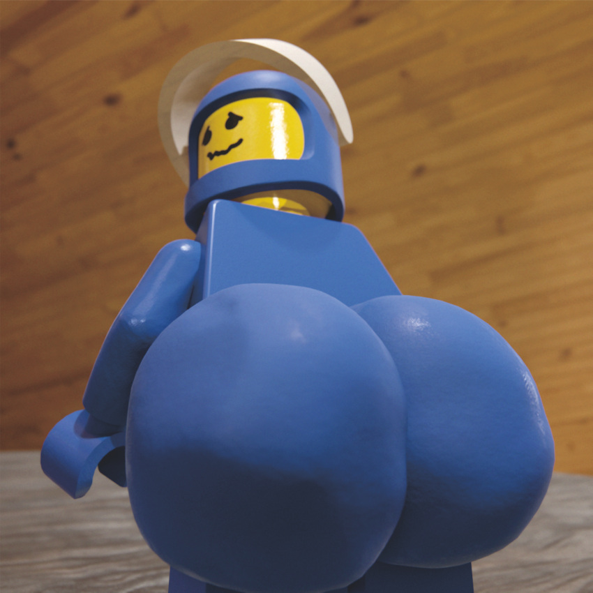 benny_(the_lego_movie) big_ass blender blender_eevee clay huge_ass hyper_ass lego male male_focus male_only minifigure on_model onyxsplash spacesuit the_lego_movie what