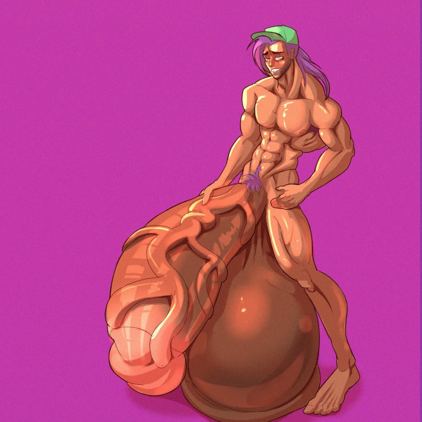 barefoot feet hyper hyper_balls hyper_cock hyper_genitalia hyper_penis hyper_testicles long_hair male male_only muscles muscular muscular_arms muscular_male muscular_thighs vanillux3