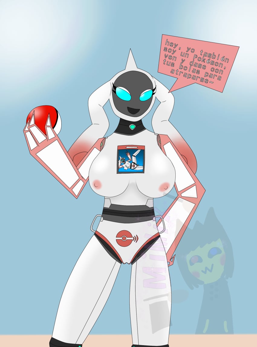 absurd_res areola breasts female generation_4_pokemon hi_res humanoid machine mimixenmascarado nintendo nipples not_furry pokemon pokemon_(species) robot robot_humanoid rotom rotom_information solo