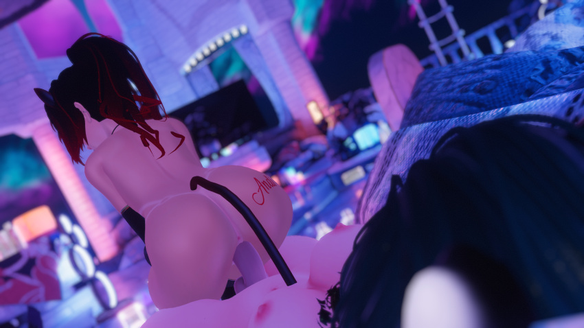 3d animated ass female gloves latex latex_gloves latex_stockings latex_thighhighs nude red_hair ride riding succubus succubus_tail tagme tail tan_body tanline tanlines thighhighs video vr vrchat wundervrc