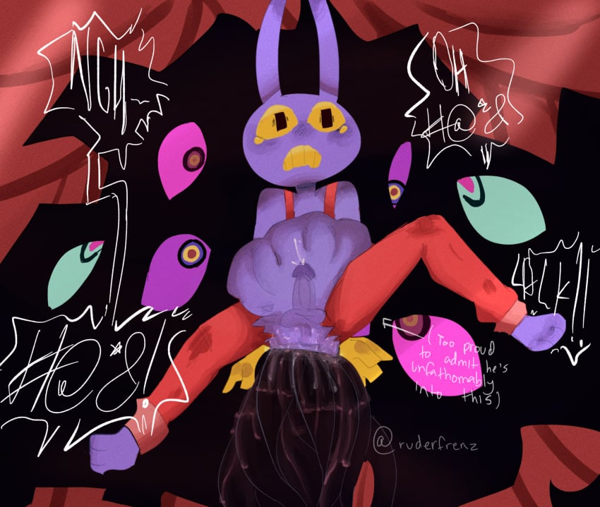 anal_sex erect_penis furry gay gay_sex gooseworx jax_(the_amazing_digital_circus) kaufmo_(abstracted) penetration precum purple_fur red_curtains red_overalls stomach_bulge stomach_deformation tagme tentacle tentacle_sex the_amazing_digital_circus yaoi