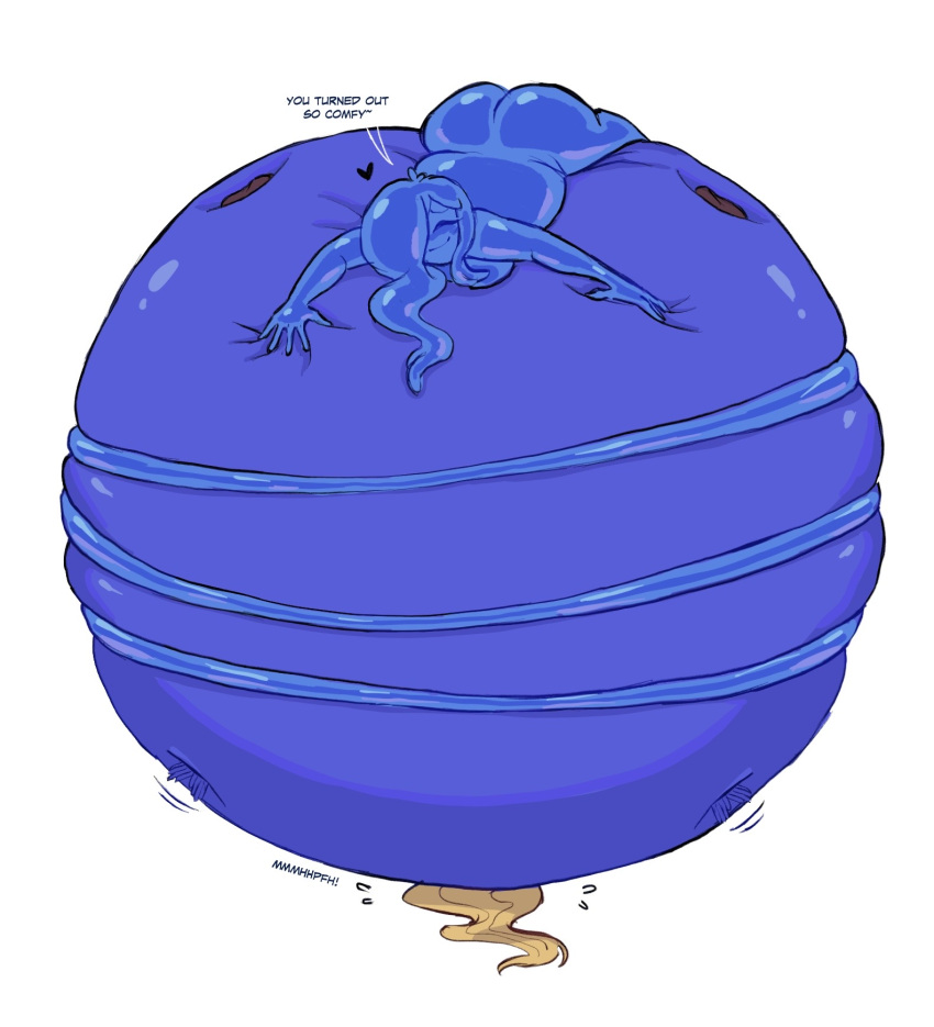 2girls blonde_hair blue_skin blue_slime blueberry_inflation hugging human inflation round_body sile2011 slime slime_girl spherical_inflation sunken_head sunken_limbs tagme upside-down wrapped yuri