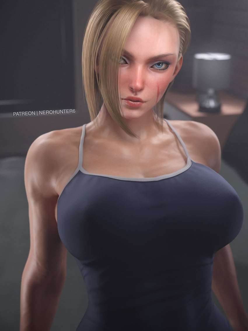 1girls 3d ass big_ass big_breasts blonde_female blonde_hair breasts british british_female cammy_white capcom eye_fetish female female_focus female_only fighting_game fit fit_female fitness fully_clothed light-skinned_female muscles nerohunter6 scar short_hair solo street_fighter street_fighter_6 tank_top tanktop thick_legs thick_thighs wide_hips