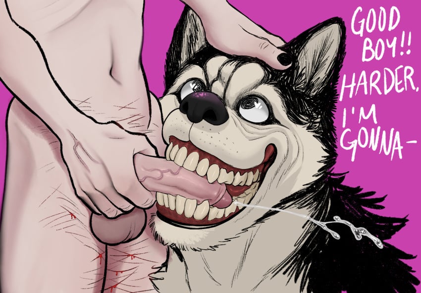 bestiality biting_penis blood bodily_fluids breadbitch420 canid canine canis cock_and_ball_torture creepypasta dog domestic_dog duo english_text erection fellatio feral fur gay genital_fluids genital_torture genitals grin hi_res human human_on_feral husky interspecies jeff_the_killer male male/male mammal nordic_sled_dog nude open_mouth oral penile penis penis_bite risky_sex self_harm self_harm_scars sex siberian_husky simple_background smile smile.dog spitz teeth text thigh_scar zoophilia