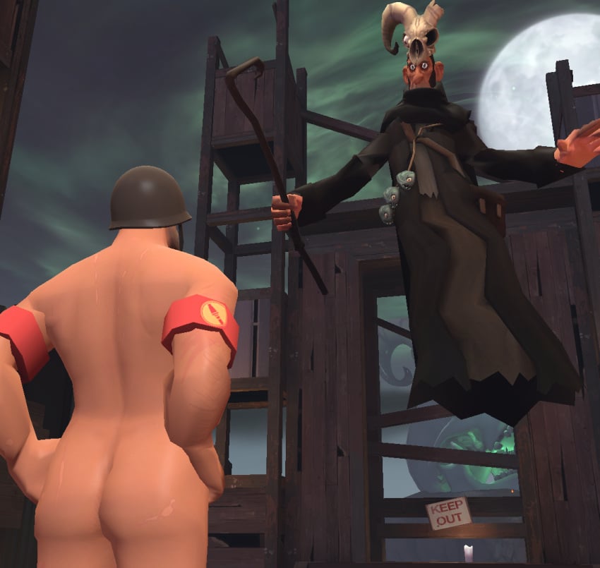 3d 3d_(artwork) ass ass garry's_mod garry's_mod looking_at_penis male male_only merasmus naked naked_male nude nude_male showing_ass soldier soldier_(team_fortress_2) team_fortress_2 tf2 valve video_games