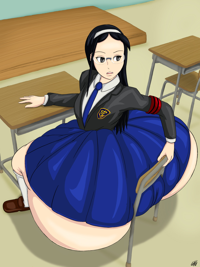 1girls ass_bigger_than_head ass_bigger_than_torso ass_focus classroom clothed dumptruck_ass enormous_ass female female_only goodnotgreat growth_academy huge_ass hyper hyper_ass luckyjack020 massive_ass school school_uniform schoolgirl shiori_matsumoto tagme underass