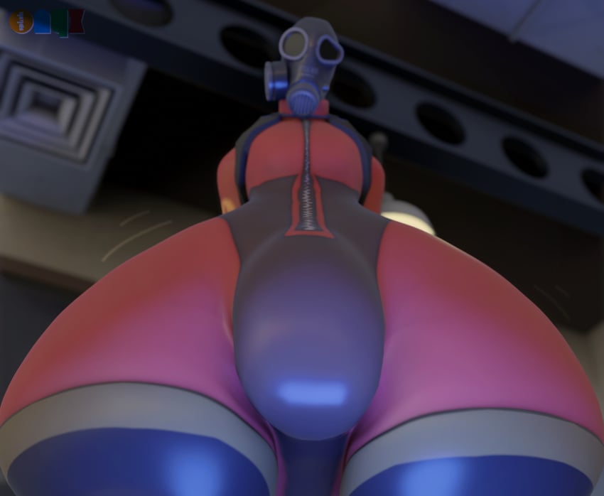 3d big_ass big_bulge big_thighs blender blender_(software) blender_eevee bottom_heavy confused_look femboy huge_thighs looking_at_viewer looking_down low-angle_view male male_only onyxsplash pyro pyro_(team_fortress_2) team_fortress_2 valve