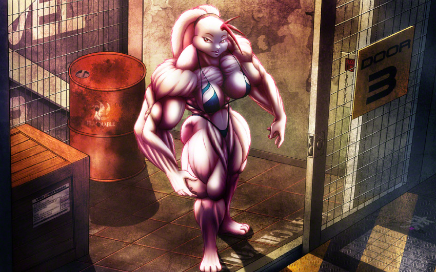 abs anthro ass biceps big_breasts big_muscles bikini breasts cylnx female large_breasts large_muscles muscles muscular muscular_anthro muscular_arms muscular_ass muscular_female muscular_legs muscular_thighs pecs rabbit