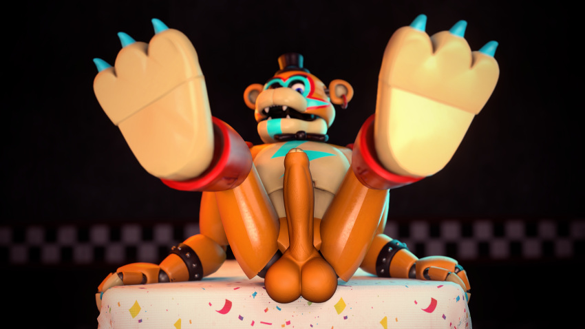 dick five_nights_at_freddy's five_nights_at_freddy's:_security_breach fnaf freddy_(fnaf) freddy_fazbear gay glamrock_freddy_(fnaf) laying_on_back laying_on_table male male_only penis richardbunbon solo solo_male