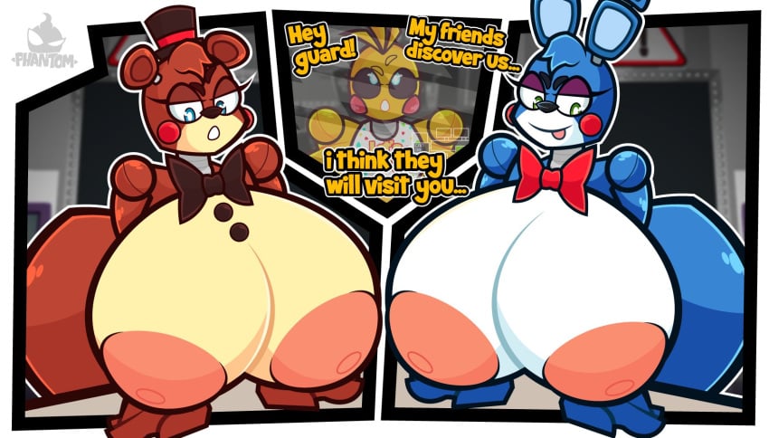 3girls big_ass big_breasts female female_only five_nights_at_freddy's huge_ass huge_breasts multiple_girls nude phantomsempai robot robot_girl rule_63 toy_bonnie_(fnaf) toy_chica_(fnaf) toy_freddy_(fnaf)