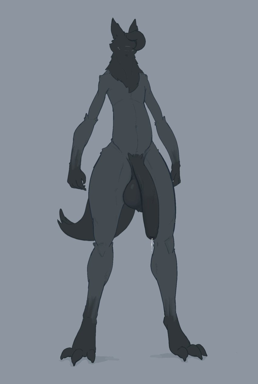 2023 3_toes anthro arms_by_side avian balls big_balls bird black_balls black_body black_fur black_penis bodily_fluids digitigrade dripping faceless_anthro faceless_character faceless_male feet flaccid foreskin fur genital_fluids genitals grey_background grey_body grey_fur hair hi_res huge_cock humanoid itisd long_arms long_body long_legs long_penis male monster navel nude nude_anthro nude_male owel_(itisd) penis penis_to_the_knees precum precum_drip saggy_balls shadow simple_background solo standing tail tall toes unretracted_foreskin wide_hips