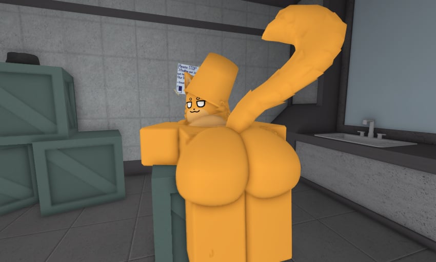 3d ass black_eyes box catte_(kaiju_paradise) gootraxian kaiju_paradise orange_body orange_fur roblox roblox_game smile tagme thighs