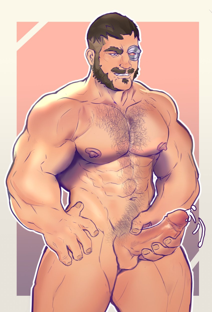 1boy balls bara beard boner erect_penis erection fujsan13 gay himbo human hunk kano_(mortal_kombat) male male_only mortal_kombat muscular muscular_male nipples nude penis self_upload solo veiny_penis video_games yaoi