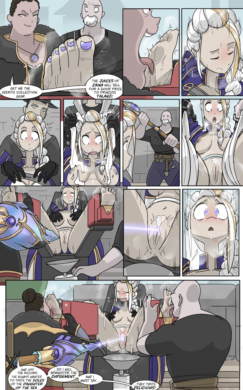 comics jaina_proudmoore katherine_proudmoore legs_apart legs_held_open legs_spread licking_foot open_legs pawfeather priscilla_ashvane pubic_hair pussy pussy_juice pussy_juice_drip tagme warcraft world_of_warcraft wow