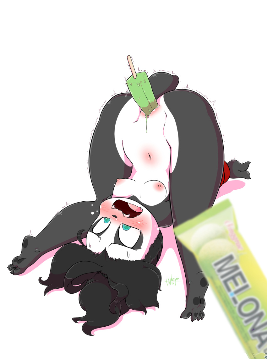 anthro ice_cream li_li_stormstout nude nude_female panda pandaren popsicle popsicle_in_pussy popsicle_insertion video_games warcraft wherewolf world_of_warcraft