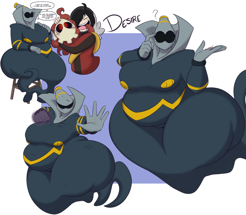 big_breasts breasts desire_(dewwydartz) dewwy(dewwydartz) dewwydarts dewwydartz dusknoir duskull huge_breasts nintendo pokemon shiny_pokemon thick_thighs wide_hips