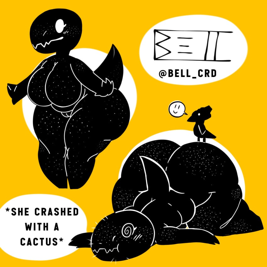 1:1 anthro ass ass_up avian bell_crd big_breasts big_butt bird breasts cactus claws dinosaur dinosaur_(google_chrome) fangs female female_only freckled_breasts freckled_butt freckled_chest freckled_legs freckled_thighs freckles freckles_on_face freckles_on_shoulders front_view genitals google google_chrome hi_res lying on_front plant pterodactylus pterosaur pussy reptile scalie small_(disambiguation) solo standing stunned tail teeth thick_tail thighs