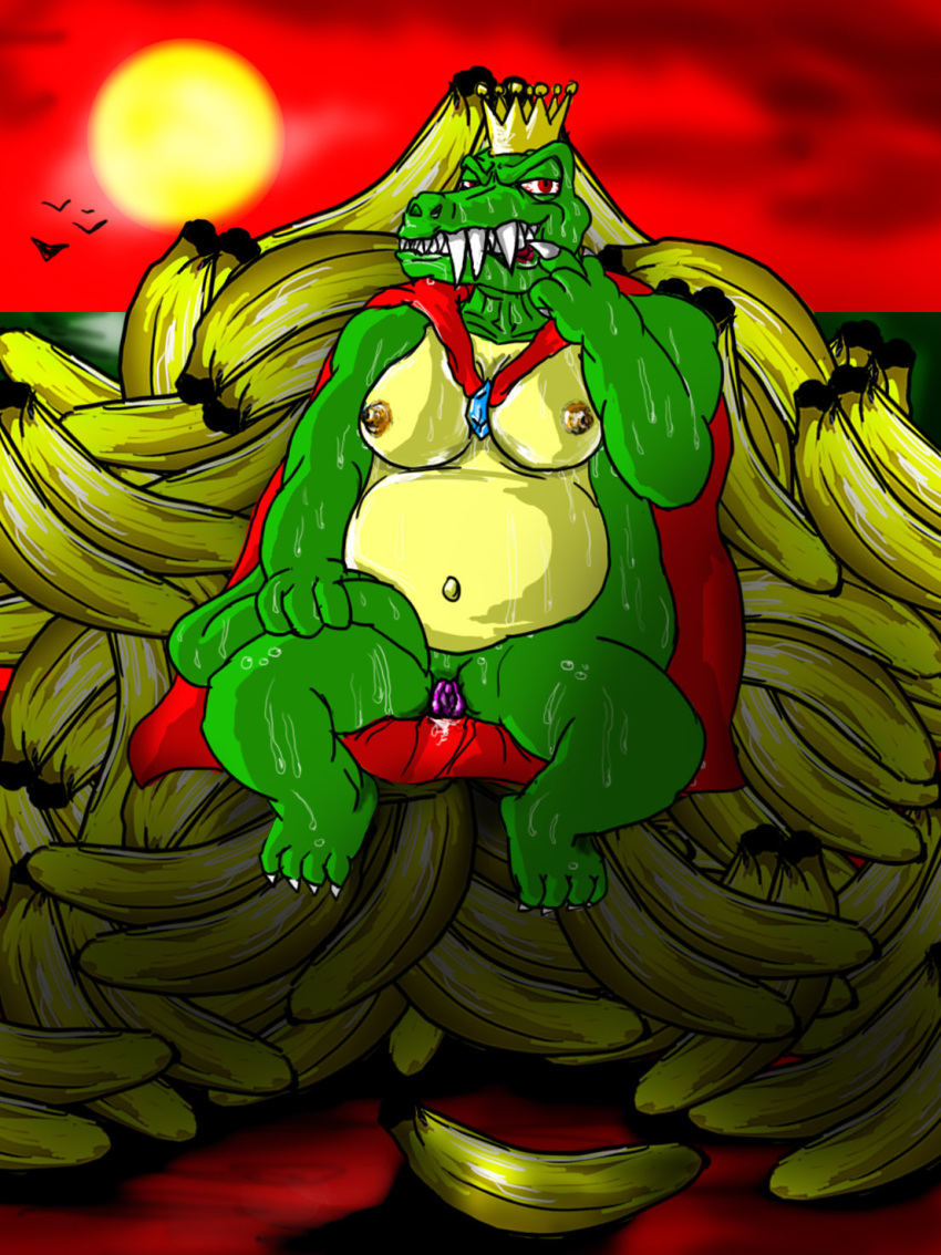 color donkey_kong_(series) female female_only genderswap jiggawhat k_rool kremling nintendo rule_63 solo