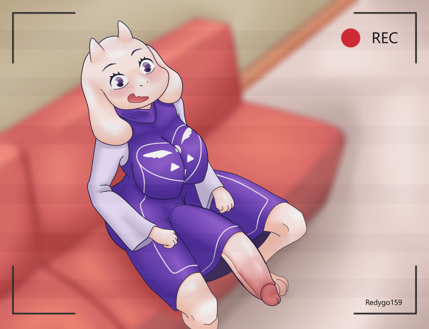 1futa 2d artist_request big_ass big_breasts big_penis dickgirl fur furry furry_only futa_only futanari horns huge_cock humanoid long_penis milf penis_out solo toriel undertale undertale_(series) undertale_futanari white_fur