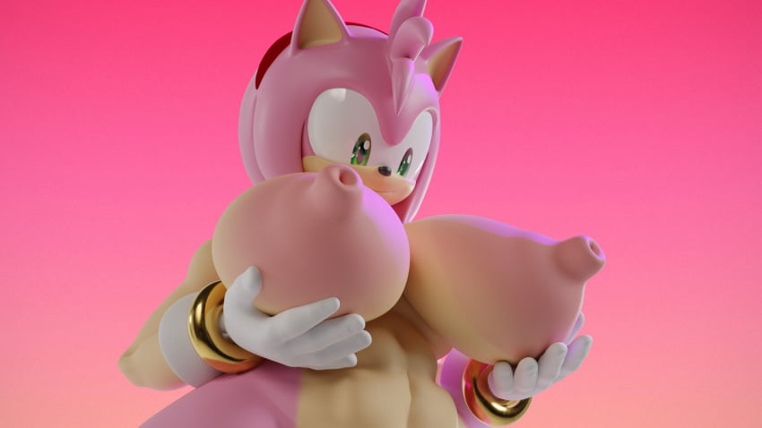 1girls 3d 3d_(artwork) accessory amy_rose anthro areola azul_uwu big_areola big_breasts big_nipples blender_(software) bracelets breasts clothing curvy eulipotyphlan female female_only gloves green_eyes hairband hand_on_breast handwear headband hedgehog hi_res light_skin looking_at_breasts looking_at_own_breasts mammal nipples pink_background pink_body pink_fur pink_hair red_hairband sega solo sonic_(series) sonic_the_hedgehog_(series) thick thick_hips upper_body white_clothing white_gloves white_handwear wide_hips