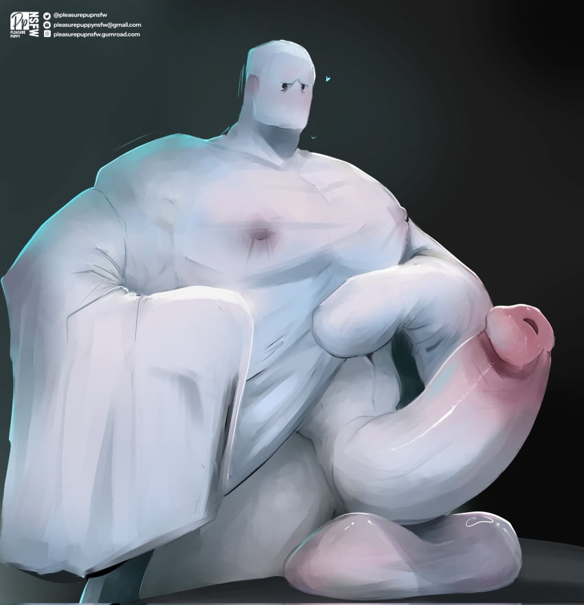 1boy 2023 balls bara barazoku big_balls big_penis erection fat_cock gay ghost ghost_boy ghost_penis halloween hard_on hi_res highres holidays huge_cock male male_focus male_only manly muscular_male penis pleasurepuppynsfw solo solo_male white_body yaoi