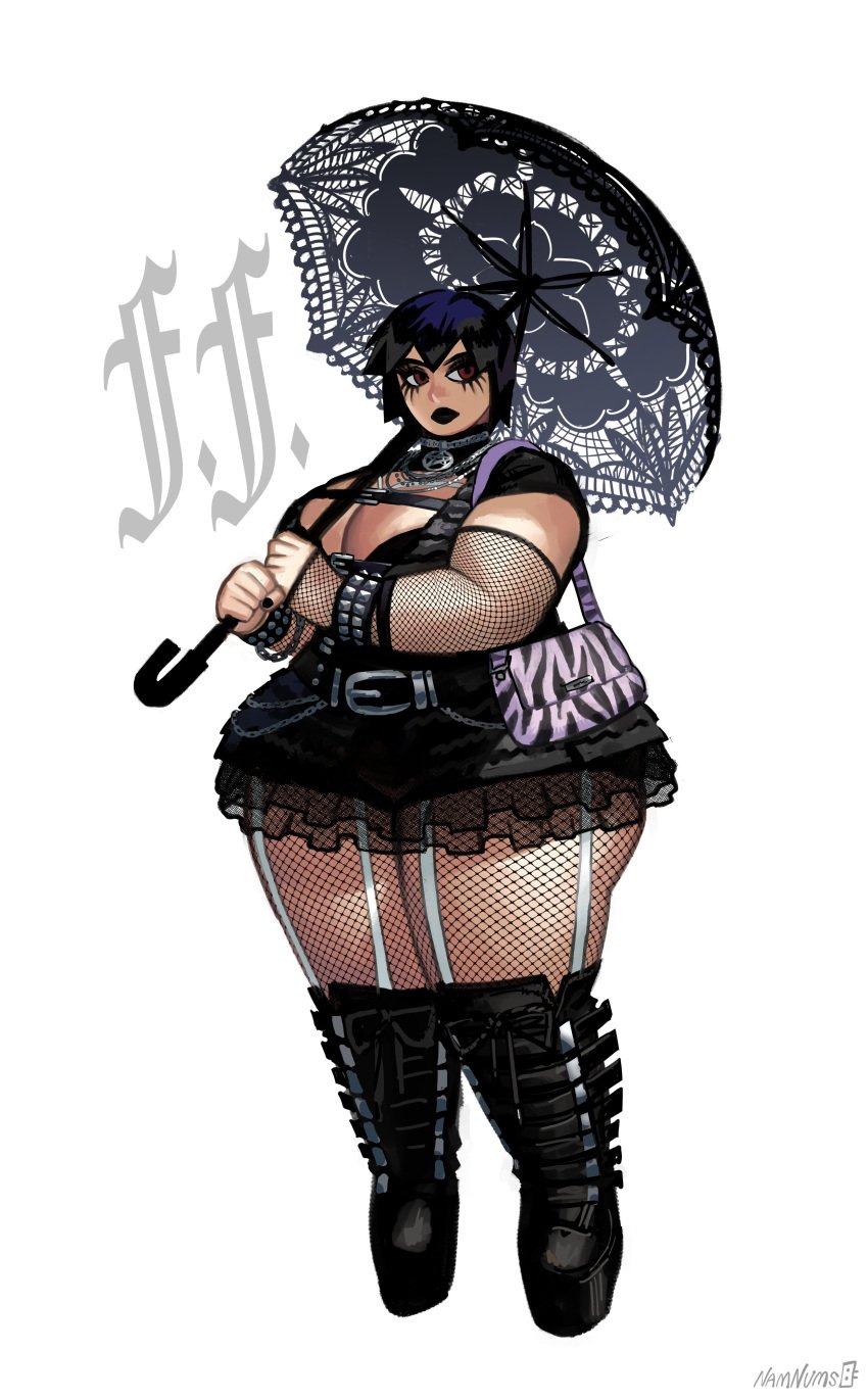 1girls ass big_ass big_breasts black_lipstick boots breasts chubby cleavage eyeshadow fat fat_ass female female_focus female_only fishnets foo_fighters fully_clothed garter_straps giant_ass gigantic_ass goth huge_ass huge_thighs jojo's_bizarre_adventure lipstick mascara massive_ass massive_thighs namnums overweight round_ass solo stagbeetle stone_ocean thick_ass thick_thighs wide_hips