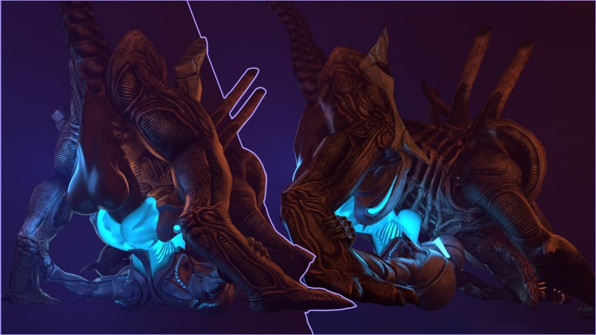 1girls 1monster 3d_(artwork) alien areolae armored_dark_samus ass atsuko_(artist) bones breasts crossover dark_samus deep_penetration erection helmet huge_balls huge_cock impossible_fit large_ass large_breasts large_penis large_testicles larger_male long_penis metroid nipples penis see-through sex simple_background testicles thick_penis xenomorph