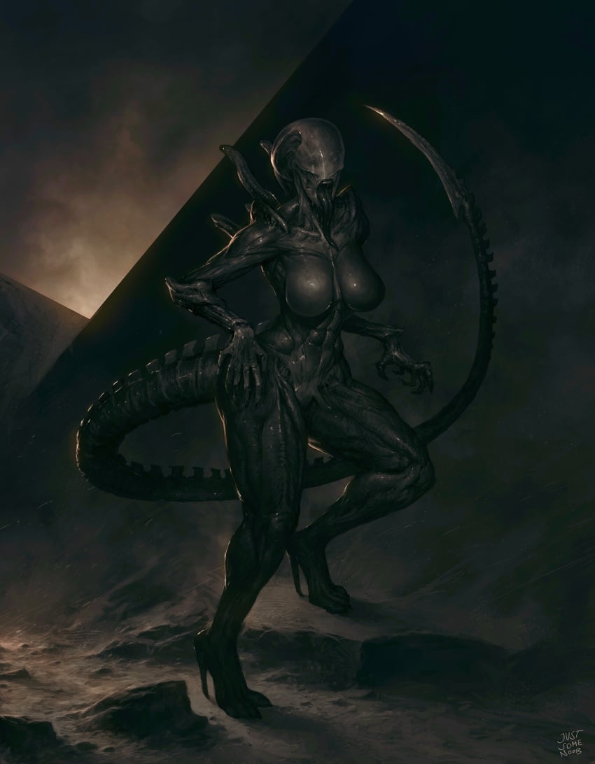 1girls abs alien alien_(franchise) big_breasts female_xenomorph fit_female heeled_feet high_heeled_feet justsomenoob monster muscular_arms muscular_female muscular_legs organic_high_heels six_pack thick_thighs xenomorph