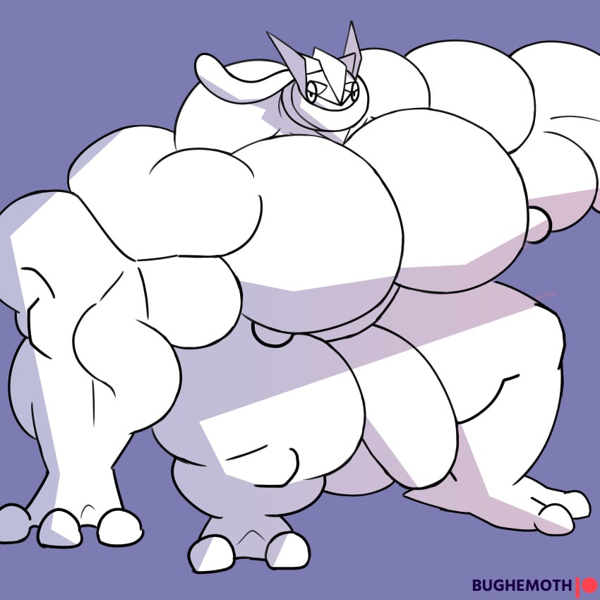 bodybuilder bughemoth furry greninja hyper hyper_balls hyper_cock hyper_genitalia hyper_penis hyper_testicles male male_only monochrome muscles muscular muscular_arms muscular_male nintendo pokemon pokemon_(species)