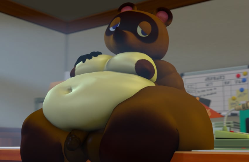 3d alternate_version_at_source animal_crossing balls belly_button moobs mrrainbow nintendo nipples overweight penis tagme tom_nook