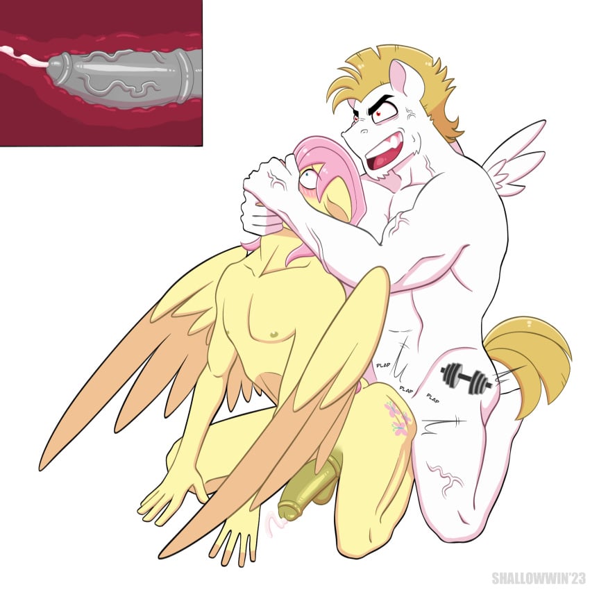 anal anal_sex animal_genitalia animal_penis anthro anthrofied blonde_hair blush bodily_fluids breeding bulk_biceps_(mlp) butterscotch_(mlp) covering covering_mouth creampie cum cum_inside daddy daddy_and_twink earth_pony equid equine equine_genitalia equine_penis erection feminine feminine_body feminine_male friendship_is_magic ftm_crossgender fucked_senseless furry gay gay_sex genderswap_(ftm) genital_fluids genitals hair hasbro hi_res horse horse_penis horsecock internal_anal male male/male mammal my_little_pony pegasus penetration penis pink_hair pony red_eyes rough_sex rule_63 sex shallowwin twink white_body wings yaoi