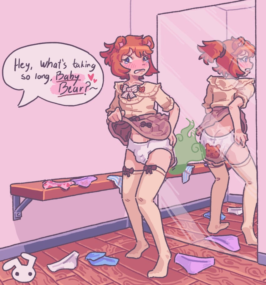 1boy blush bulge changing_room clothes_holding_scat crossdressing crossdressing_male crying femboy girly humiliation kemonomimi liliapip male panties scat sissy skirt skirt_lift soiling soiling_panties soiling_underwear stockings submissive submissive_male thighhighs