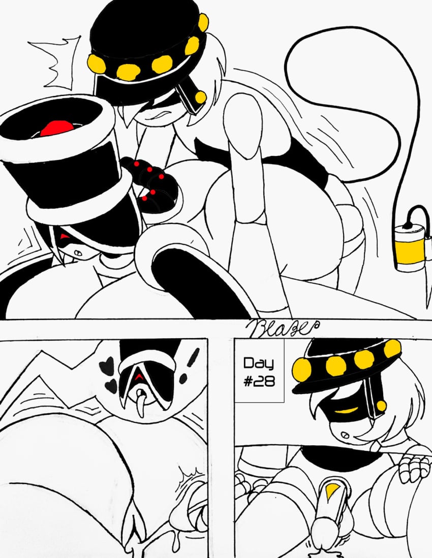 ! 1boy 1girls 2023 artist_signature ass balls blazerona breasts comic comic_panel cum cum_in_pussy cum_inside duo duo_focus female hat heart jiangshi junko_(blazerona) male male/female murder_drones naked naked_female naked_male original_character original_characters penis ponytail red_eyes robot robot_boy robot_girl robot_humanoid robot_penis robotic_arm self_upload sex sex_from_behind short_hair tail tongue tongue_out yellow_eyes