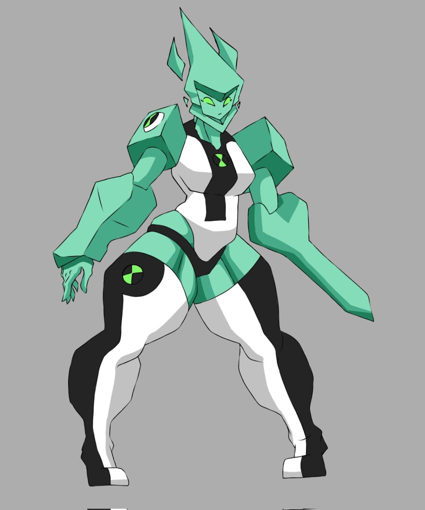 alien alien_girl alien_humanoid ben_10 diamond huge_ass huge_thighs large_legs omnitrix original_character petrosapien suit superheroine sword tagme tenya_(thetis) thetis_(artist) thick_hips thick_legs thick_thighs