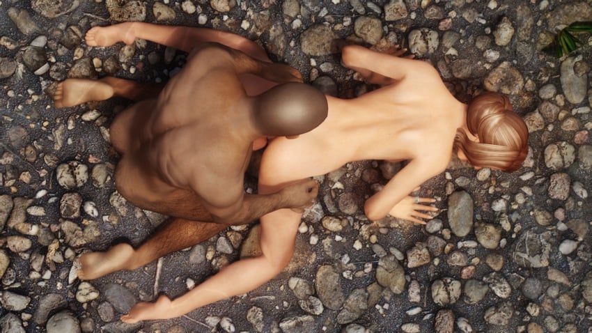 1boy 1boy1girl 1girls all_fours bijin dark-skinned_male dark_skin fucked_from_behind light-skinned_female light_skin nazeem nonstickypants nord nude on_ground red_hair redguard sex skyrim straight the_elder_scrolls ysolda