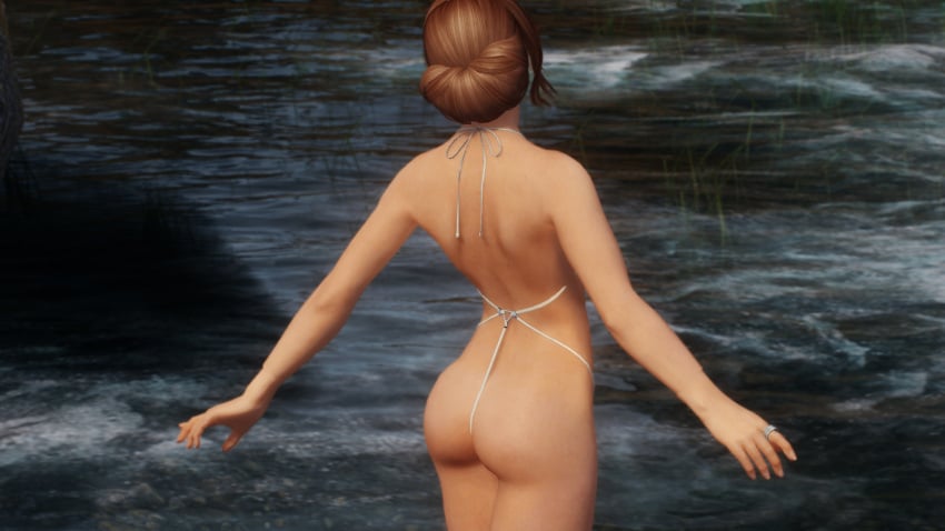 ass back bijin bikini female in_water nonstickypants nord red_hair skyrim the_elder_scrolls ysolda