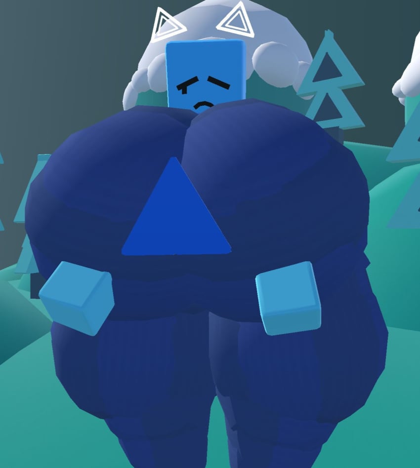 1girls big_ass big_breasts big_butt big_thighs blue cube cute female huge_ass huge_breasts huge_butt just_shapes_and_beats rec_room sad_cube weirdmaker43