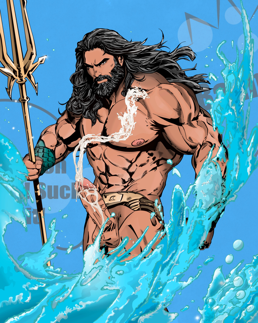 abs aquaman bara cum cumshot long_hair muscular_male pecs penis spaceguybob squirt superhero water