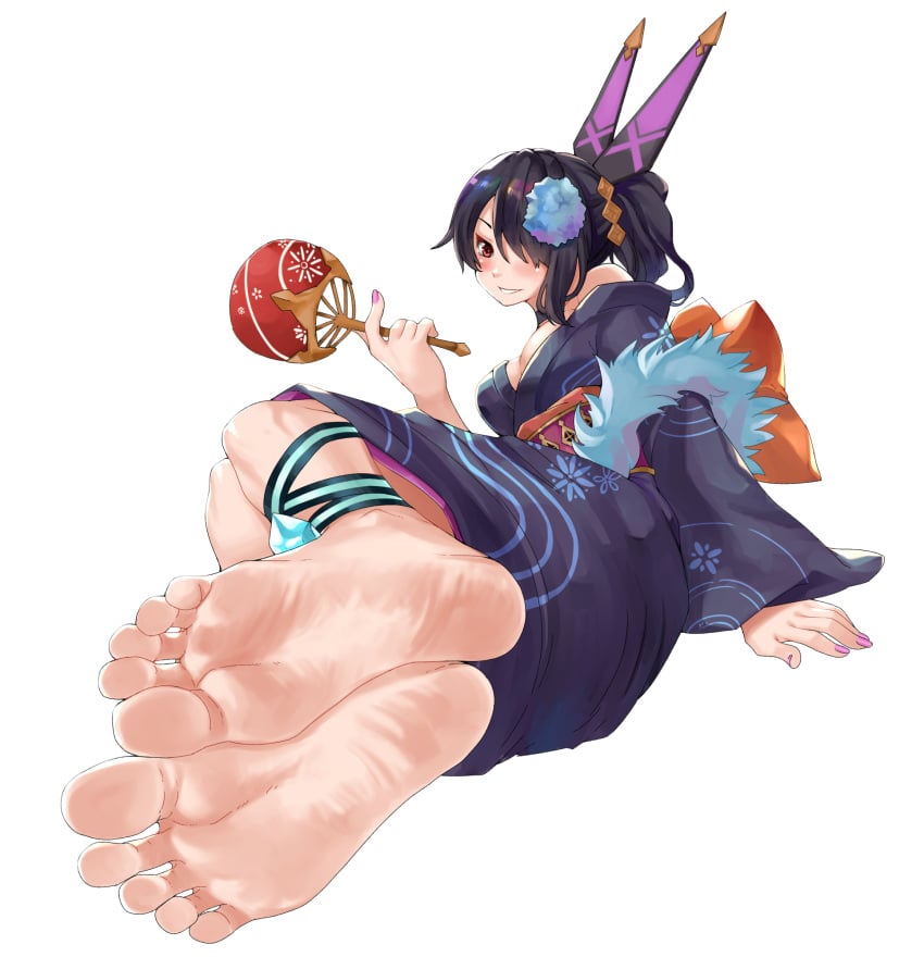 1girls artist_request barefoot cassandra_(dragalia_lost) cygames dragalia_lost eiji feet feet_together foot_fetish foot_focus legs nintendo pov pov_feet sole_female soles solo solo_female toes yukata