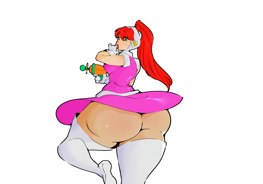 1girls ass ass_bigger_than_body ass_bigger_than_breasts ass_bigger_than_head ass_focus atomic_betty betty_barrett blaster cartoon clothing dress fat_ass female female_focus female_only ginger green_eyes helmet human light-skinned_female orange_hair pink_dress png ponytail raygun red_cheeks red_hair red_lipstick rubber rubber_boots rubber_clothing rubber_dress shiny_skin solo thick_ass thick_thighs thigh_high_boots thighs white_belt white_boots white_gloves