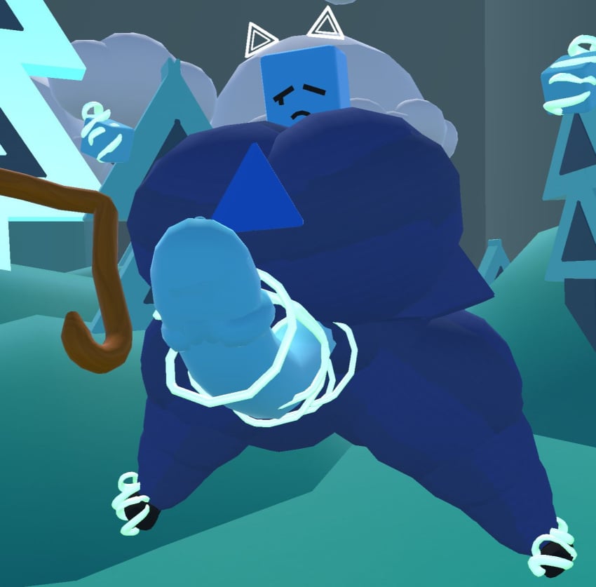 1futa 3d big_ass big_breasts big_thighs blue blue_body blue_penis breasts cube futa futa_only futanari just_shapes_and_beats magic penis rec_room recroom sad_cube weirdmaker43