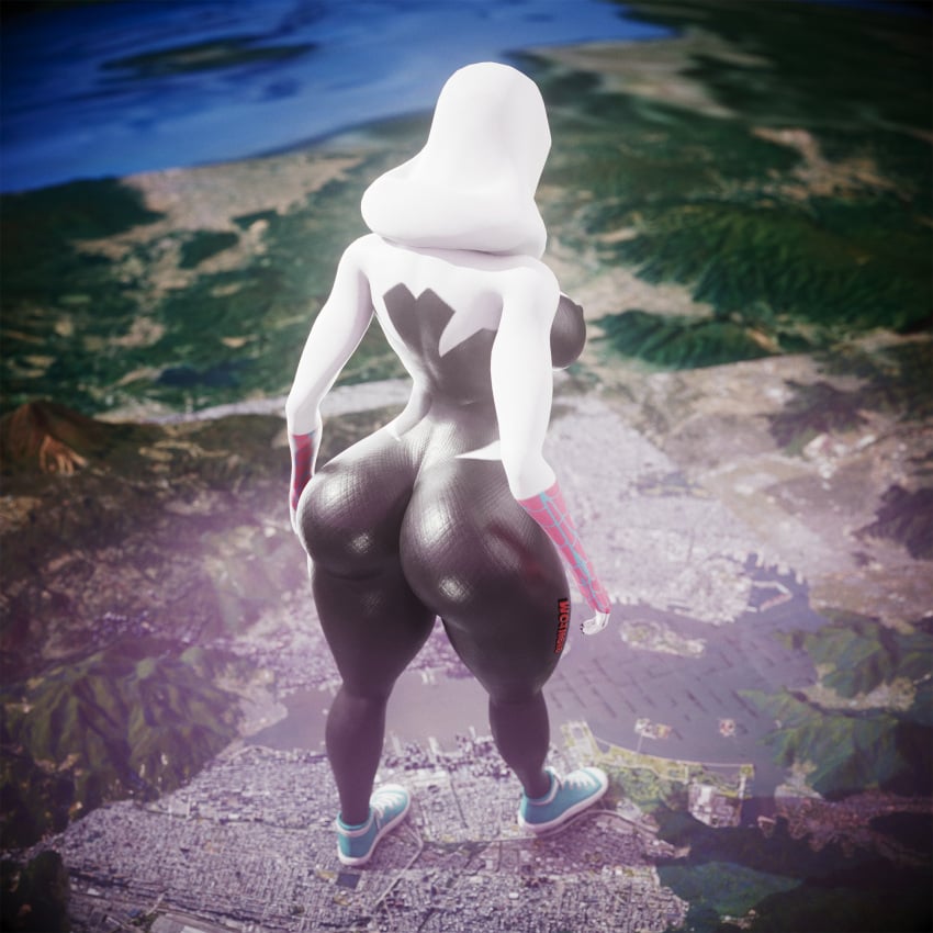 1girls 3d ass big_ass big_breasts big_butt bubble_ass bubble_butt female female_only fully_clothed giant giantess gwen_stacy huge_ass huge_breasts huge_butt macro marvel solo solo_female spider-gwen spider-man:_across_the_spider-verse spider-man:_into_the_spider-verse spider-man_(series) wide_hips wotm8h8