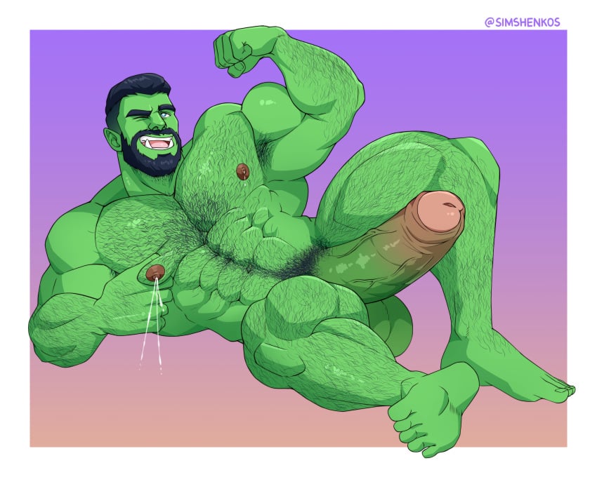 1boy 2023 armpit_hair balls ballsack bara bara_tits barazoku beard big_balls big_penis completely_nude erection facial_hair fangs flexing_bicep foreskin gay green-skinned_male green_body green_skin hairy hairy_arms hairy_chest hard_on hi_res highres huge_balls huge_penis intact male male_focus male_nipples male_only male_pubic_hair manly muscles muscular_male nipples nude orc orc_male partially_retracted_foreskin pecs penis pointy_ears scrotum simshenko solo solo_male taogebear teeth teeth_visible testicles veiny_penis yaoi