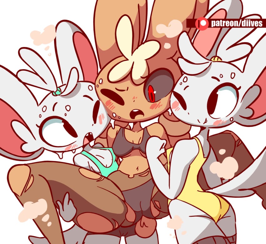 3girls breasts brown_fur cameltoe catfight chinchilla color digital_media_(artwork) diives female female_only fur furry game_freak generation_4_pokemon generation_6_pokemon gray_hair lagomorph leporid lopunny mammal mega_evolution mega_lopunny minccino nintendo one_eye_closed pokémon pokémon_(species) pokemon pokemon_(species) pokemon_dppt pokemon_only pokemon_xy rabbit stockings tagme tail torn_clothes torn_pants wrestling yuri