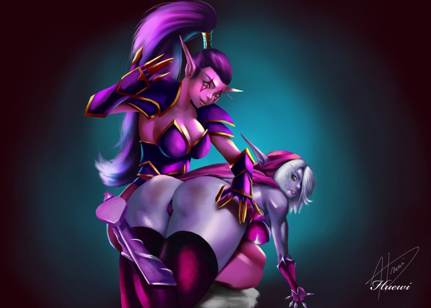 alliance_dominance ass banshee_(warcraft) boots clothing elf elf_female femdom femsub laying_on_stomach night_elf night_elf_female no_nude nonude otk_spanking panties spanking spanking_ass sylvanas_windrunner undead undead_(warcraft) undead_elf undead_female warcraft warden world_of_warcraft wow