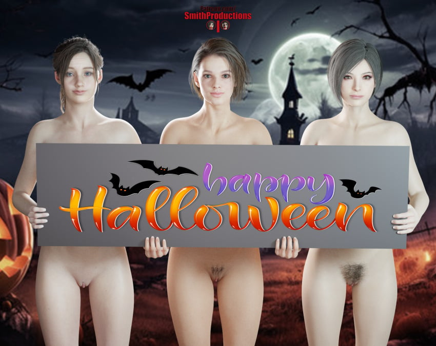 3d 3girls ada_wong claire_redfield jill_valentine jill_valentine_(sasha_zotova) pussy resident_evil smithproductions tagme