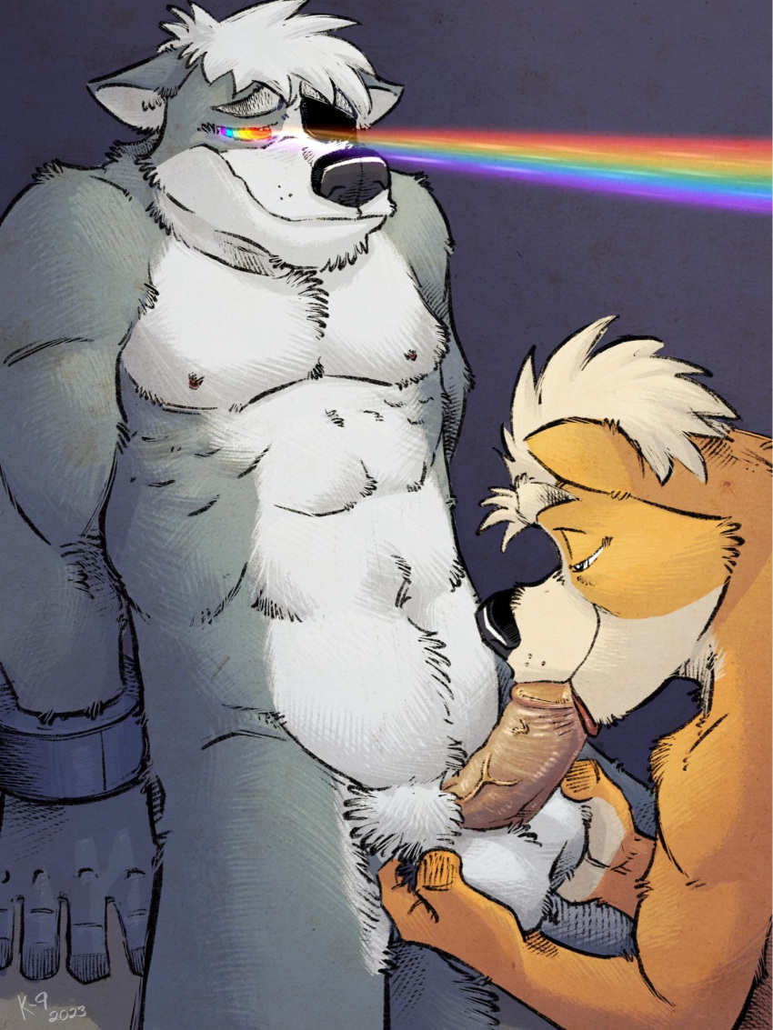 2023 3:4 anthro anthro_on_anthro anthro_penetrated anthro_penetrating anthro_penetrating_anthro ball_fondling balls bondage bound canid canine canis claws cuff_(restraint) duo erection eye_patch eyebrows eyewear fellatio fondling fox fox_mccloud fur gay gay_pride gay_pride_colors genitals grey_background hair handcuffs hi_res humanoid_genitalia humanoid_penis hypnosis k-9 lgbt_pride licking light light_beam looking_pleasured male male/male male_penetrated male_penetrating male_penetrating_male mammal metal_cuffs mind_control muscular muscular_anthro muscular_male narrowed_eyes navel nintendo nipples nude oral oral_penetration penetration penile penis penis_in_mouth penis_lick pride_colors rainbow rainbow_pride_colors restraints sex shallow_penetration signature simple_background smile spiral_eyes standing star_fox tongue tongue_out tuft vein wolf wolf_o'donnell