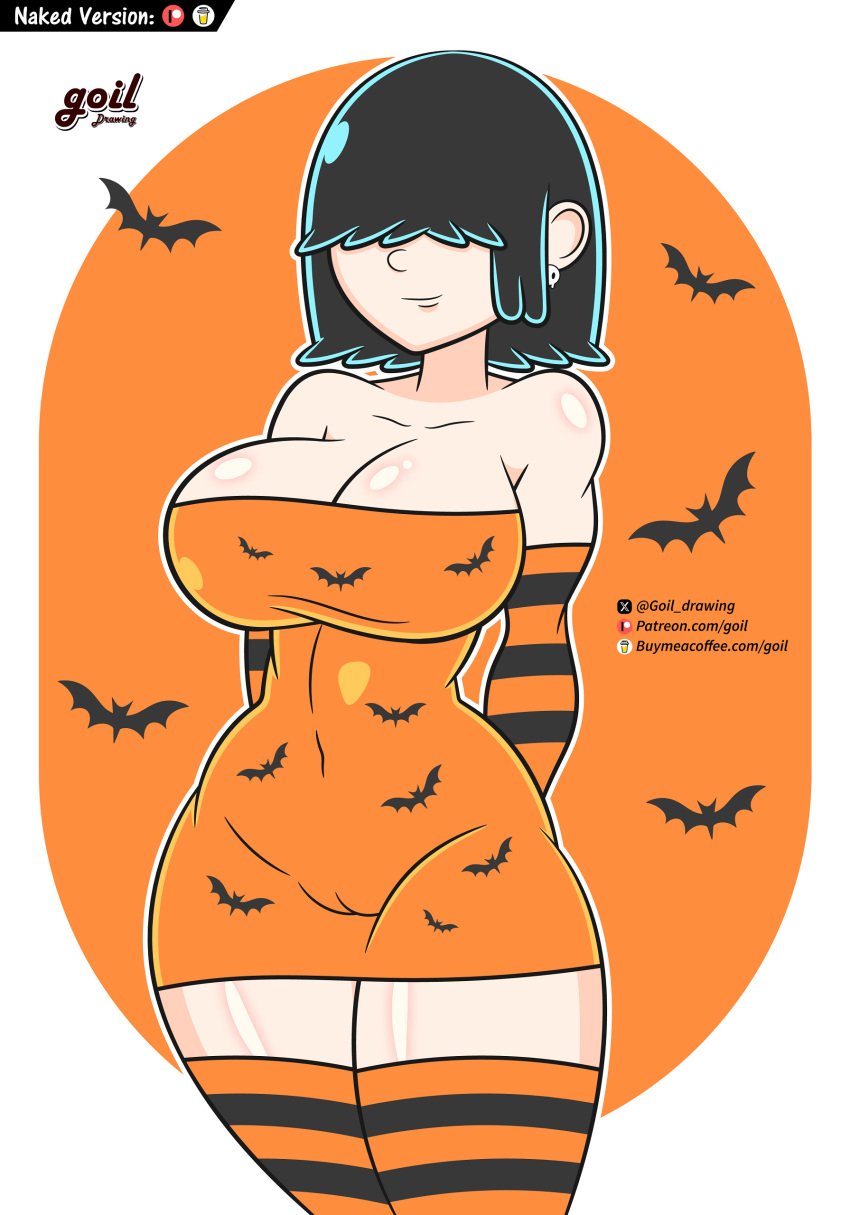 big_breasts black_hair breasts female female_only girl goil_drawing gothic gothic_girl halloween halloween_2023 halloween_costume lucy_loud nickelodeon teen teenager the_loud_house