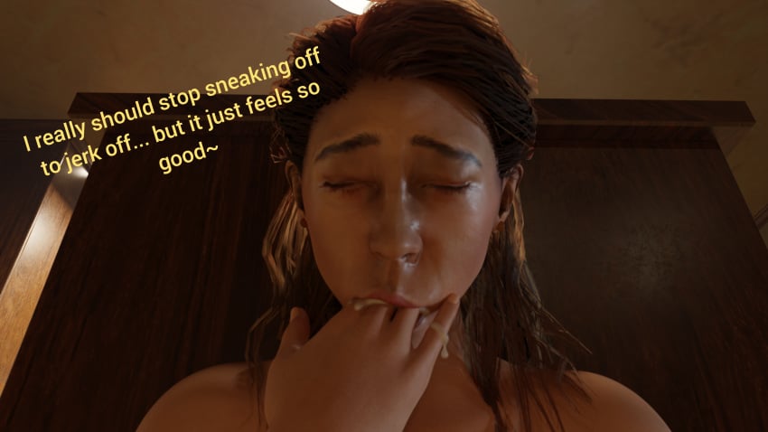 2futas 3d 3d_(artwork) 4k areolae balls blender_(software) breasts brown_hair caption caught_in_the_act closed_eyes comic crossover cum cum_eating cum_in_mouth dbd dead_by_daylight dialogue dickgirl english_text erection eros3d futa_only futanari hi_res human humanoid huntress_(dead_by_daylight) indoors light-skinned_futanari light_skin long_hair naked nancy_wheeler netflix nipples nude pale_skin penis self_upload small_breasts stranger_things tits